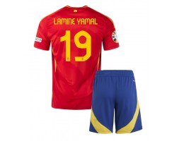 Spanien Lamine Yamal #19 Hemmakläder Barn EM 2024 Kortärmad (+ Korta byxor)